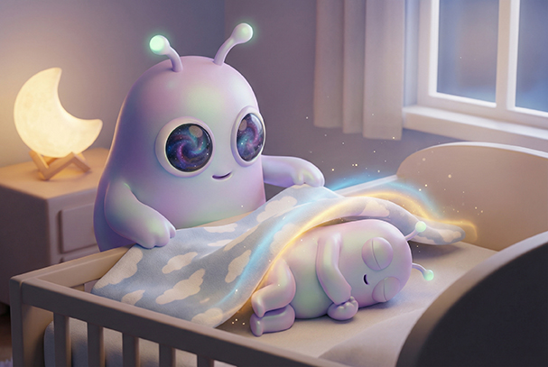 Checklist-style illustration of a gentle bedtime routine